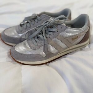 Gola Women's Metallic Silver and Gray Sneakers
